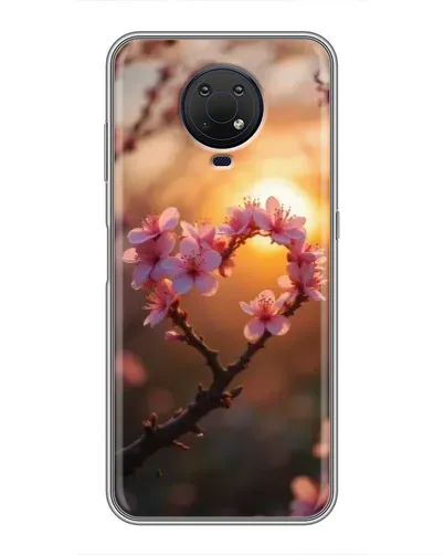 Чохол для Nokia G10 з картинкою «Рожевий цвіт сердечко на тлі заходу» Чохол для Nokia G10 з картинкою «Рожевий цвіт сердечко на тлі заходу»