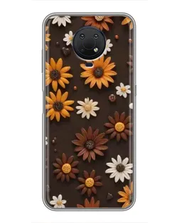 Чохол для Nokia G10 з картинкою «Візерунок з маленьких соняшників»