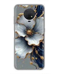 Чохол для Nokia G10 з картинкою «Біла квітка та золотий флюїд»