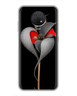 Чохол для Nokia G10 з картинкою «Срібна фантазійна квітка»