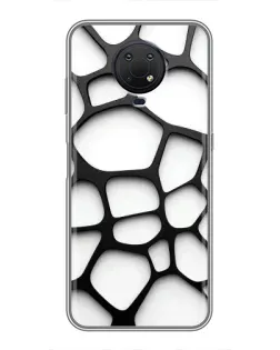 Чохол для Nokia G10 з картинкою «Біла об'ємна сітка»