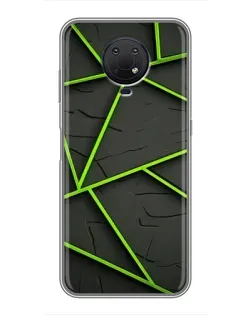 Чохол для Nokia G10 з картинкою «Зелені геометричні лінії»