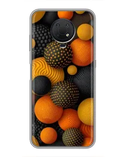 Чохол для Nokia G10 з картинкою «Об'ємні помаранчеві сфери»