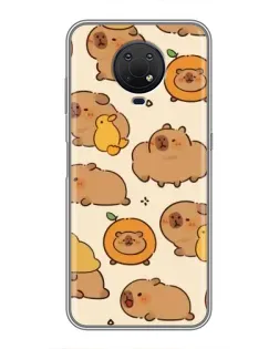 Чехол для Nokia G10 с картинкой «Капибары с апельсинами»