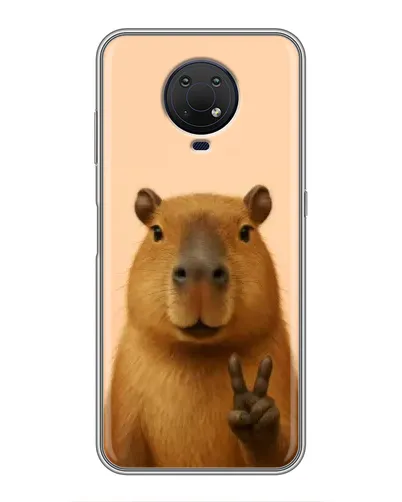 Чехол для Nokia G10 с картинкой «Капибара виктория»