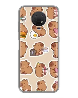 Чехол для Nokia G10 с картинкой «Капибары паттерн»