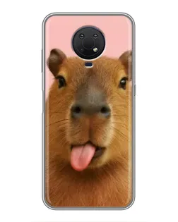 Чехол для Nokia G10 с картинкой «Капибара с языком»