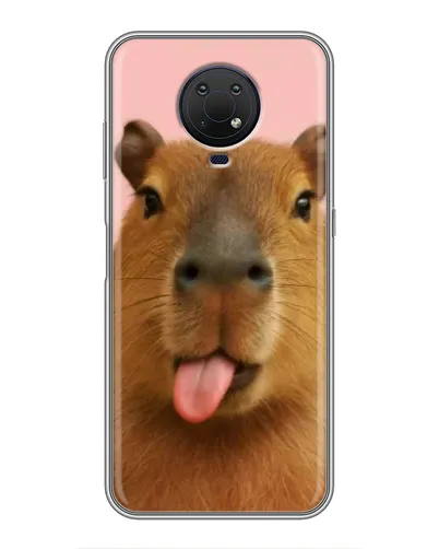 Чехол для Nokia G10 с картинкой «Капибара с языком»