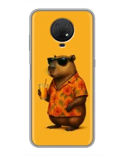 Чехол для Nokia G10 с картинкой «Капибара на отдыхе»
