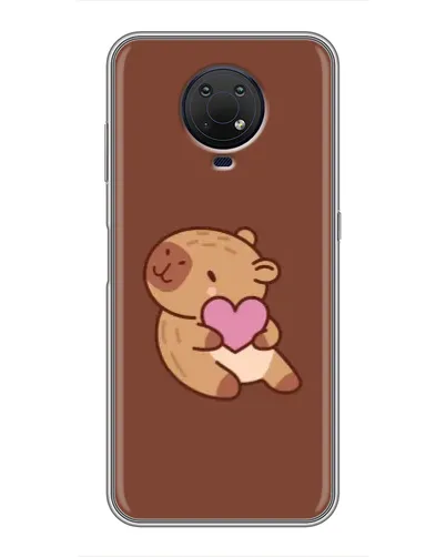 Чехол для Nokia G10 с картинкой «Капибара с сердцем»