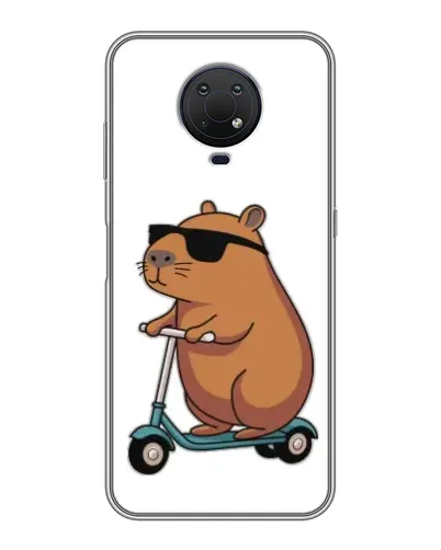 Чехол для Nokia G10 с картинкой «Капибара на самокате»