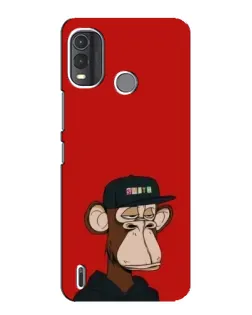 Чехол для Nokia G11 Plus с картинкой «Bored Ape — красный фон»