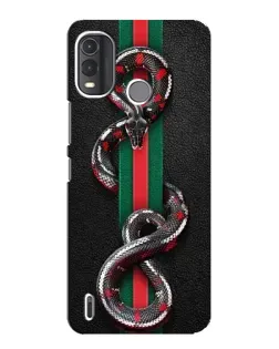 Чехол для Nokia G11 Plus с картинкой «Gucci — змея на полосе»