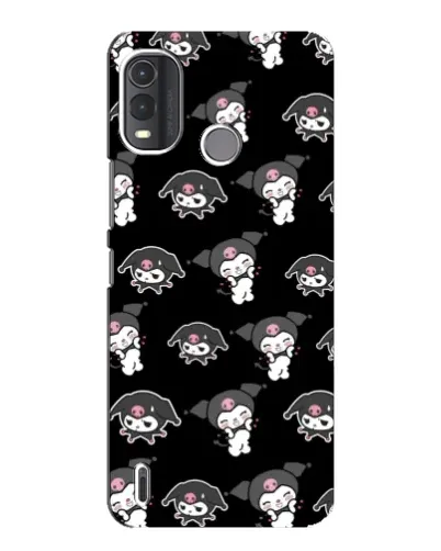 Чехол для Nokia G11 Plus с картинкой «Черный паттерн Kuromi»
