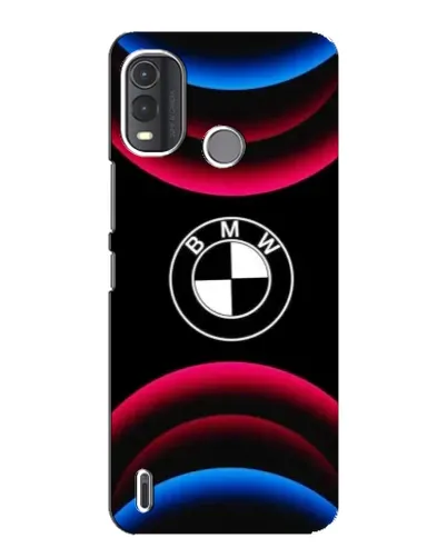 Чехол для Nokia G11 Plus с картинкой «Логотип BMW и неоновые дуги»