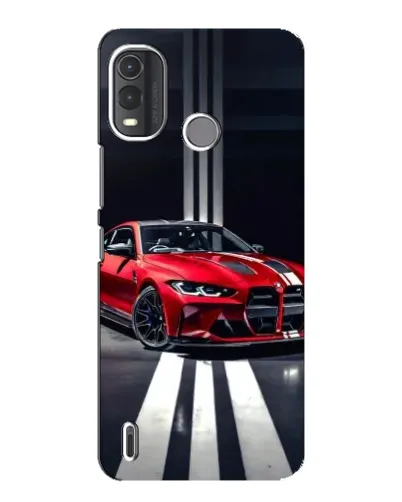 Чехол для Nokia G11 Plus с картинкой «Красная BMW на дороге»