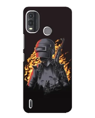 Чехол для Nokia G11 Plus с картинкой «PUBG — огненный силуэт»