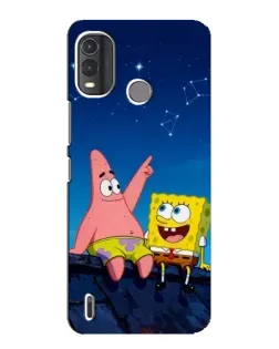 Чехол для Nokia G11 Plus с картинкой «Губка Боб и Патрик ночью» Чехол для Nokia G11 Plus с картинкой «Губка Боб и Патрик ночью»