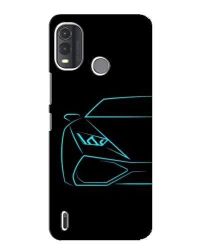 Чохол для Nokia G11 Plus з картинкою «Блакитний силует Lamborghini»