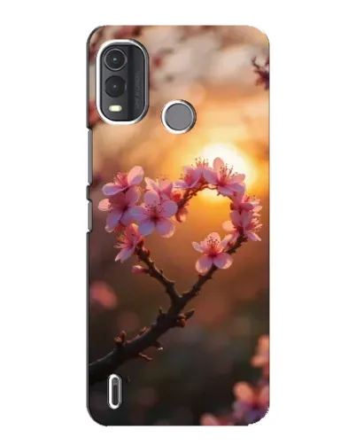 Чехол для Nokia G11 Plus с картинкой «Розовый цвет сердце на фоне заката» Чехол для Nokia G11 Plus с картинкой «Розовый цвет сердце на фоне заката»