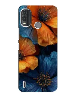 Чохол для Nokia G11 Plus з картинкою «Яскрава синьо-помаранчева флора»