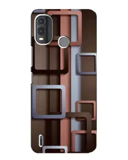 Чохол для Nokia G11 Plus з картинкою «Коричневі об'ємні квадрати»