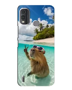 Чехол для Nokia G11 Plus с картинкой «Капибара на море»