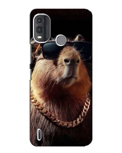 Чехол для Nokia G11 Plus с картинкой «Капибара золотая цепь»