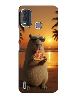 Чехол для Nokia G11 Plus с картинкой «Капибара с пиццей»