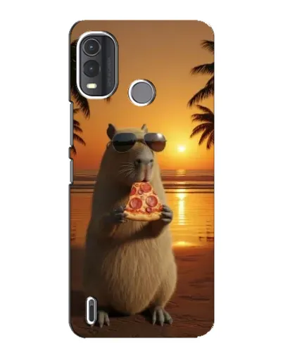Чехол для Nokia G11 Plus с картинкой «Капибара с пиццей»