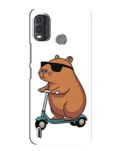 Чехол для Nokia G11 Plus с картинкой «Капибара на самокате»