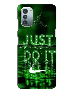 Чехол для Nokia G11 с картинкой «Зеленый неоновый Nike»