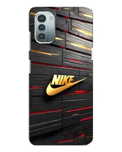 Чехол для Nokia G11 с картинкой «Золотой Nike на металле»