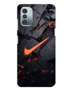 Чехол для Nokia G11 с картинкой «Nike — эффект разломов»
