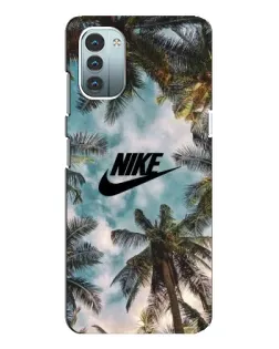 Чехол для Nokia G11 с картинкой «Тропический принт Nike»