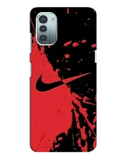 Чехол для Nokia G11 с картинкой «Красные брызги Nike»