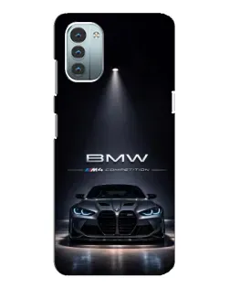 Чехол для Nokia G11 с картинкой «BMW сквозь ночной город»