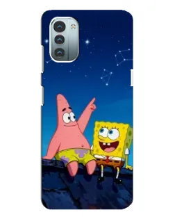 Чехол для Nokia G11 с картинкой «Губка Боб и Патрик ночью»
