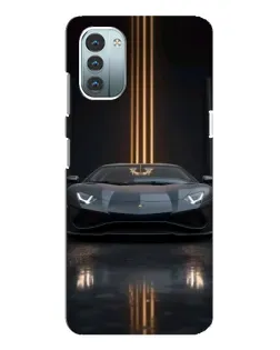 Чехол для Nokia G11 с картинкой «Lamborghini золотые линии»