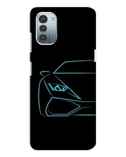 Чехол для Nokia G11 с картинкой «Голубой силуэт Lamborghini»