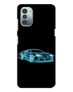 Чехол для Nokia G11 с картинкой «Неоновый контур Lamborghini»
