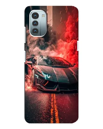 Чехол для Nokia G11 с картинкой «Lamborghini красный дым»