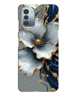 Чохол для Nokia G11 з картинкою «Біла квітка та золотий флюїд» Чохол для Nokia G11 з картинкою «Біла квітка та золотий флюїд»