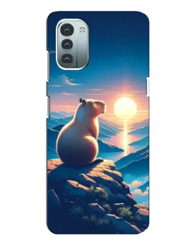 Чохол для Nokia G11 з картинкою «Захід сонця з капібарою»