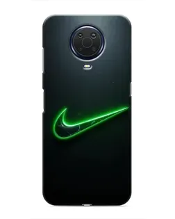 Чехол для Nokia G20 с картинкой «Неоновый контур Nike»