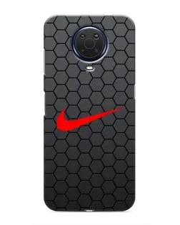 Чехол для Nokia G20 с картинкой «Nike — карбоновая сетка»