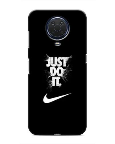 Чехол для Nokia G20 с картинкой «Текстовый принт Nike»