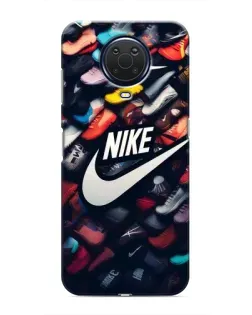 Чехол для Nokia G20 с картинкой «Коллекция кроссовок Nike»