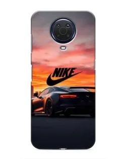 Чехол для Nokia G20 с картинкой «Nike и суперкар»