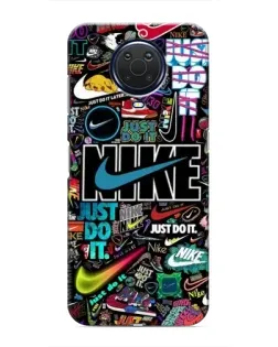 Чехол для Nokia G20 с картинкой «Яркий коллаж Nike» Чехол для Nokia G20 с картинкой «Яркий коллаж Nike»